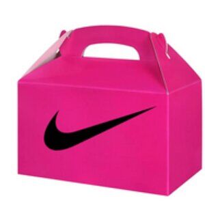 Basketball Theme Party Favor Gift Box Set Gable Box Pink and White 10 Pack
